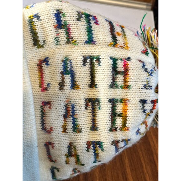 Retro Hand Knit Beanie Cathy Colorful Festive Holiday Preppy Classic Handmade - Picture 6 of 9